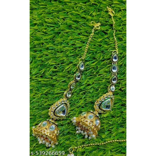 Gold Plated Fancy Jewellery Set with Polki Stones