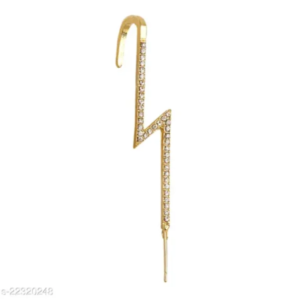 Attractive Gold Plated Studded Leaf Earcuff for Women