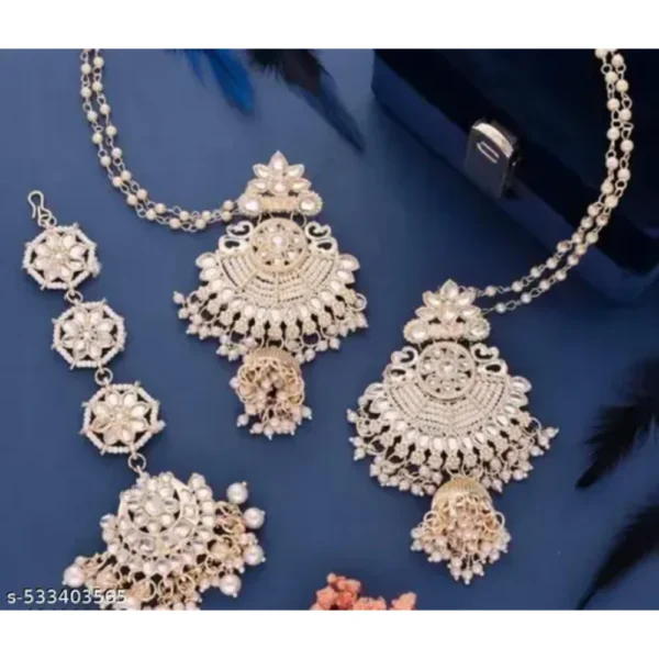 Mangtika and Earing and Tika – Elegant Pearl Set for Women