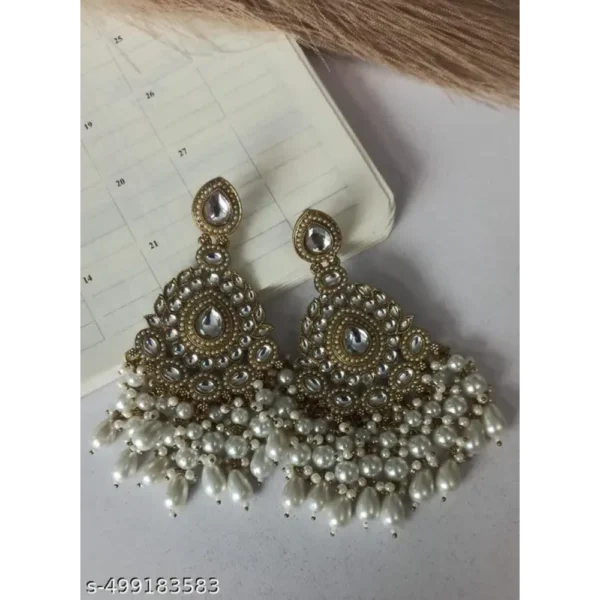 Vintage Gold Chandelier Earrings for Women – Pearl Drop Statement