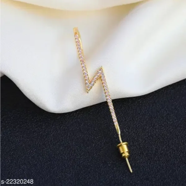 Attractive Gold Plated Studded Leaf Earcuff for Women
