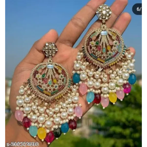 Trendy Gold Plated Kundan Dangler Earrings for Women
