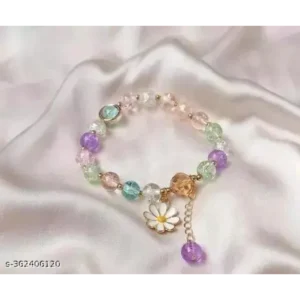 Graceful Gold Plated Beaded Bracelet Bangle – Adjustable Shine