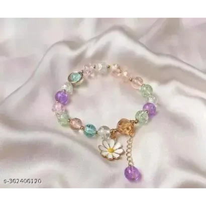 Graceful Gold Plated Beaded Bracelet Bangle – Adjustable Shine