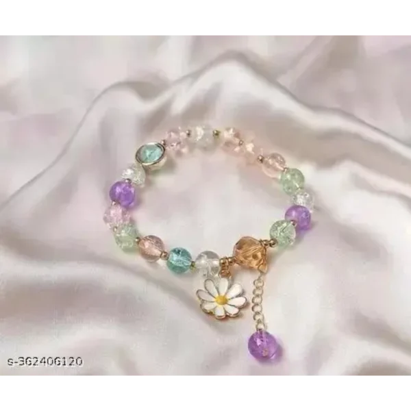 Graceful Gold Plated Beaded Bracelet Bangle – Adjustable Shine
