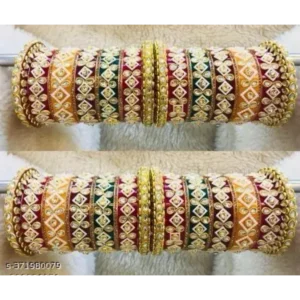 Designer Colorful Bangle Set – Vibrant Chooda Style with Pearls