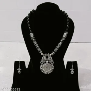 Vedanshiv Oxidised Silver Jewelry Set – Boho Chic Necklace