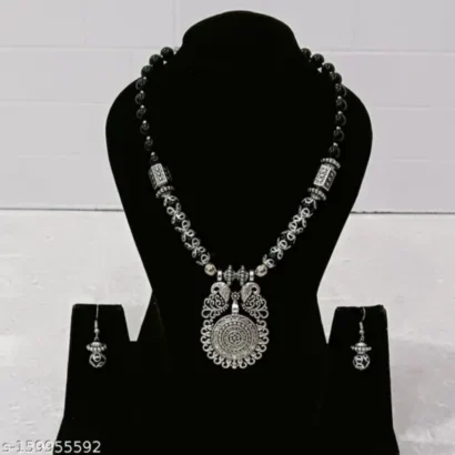Vedanshiv Oxidised Silver Jewelry Set – Boho Chic Necklace