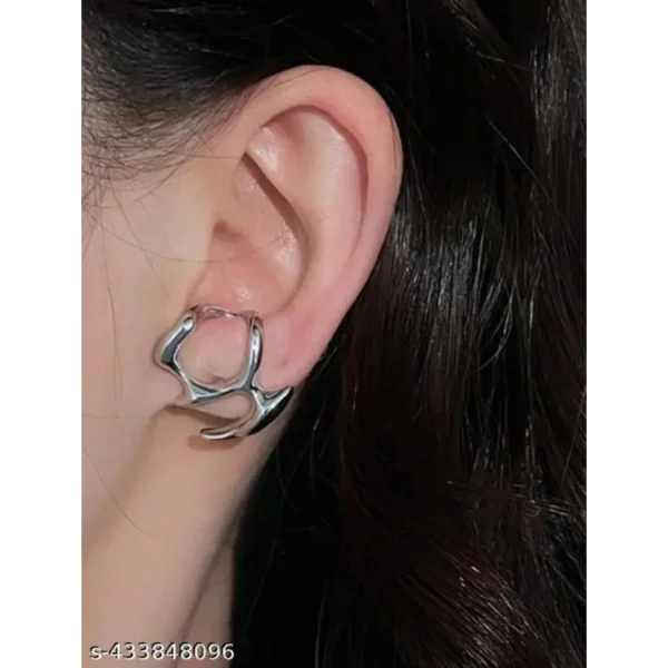 Latest Korean Ear Cuff Studs – Trendy Adjustable Silver Look