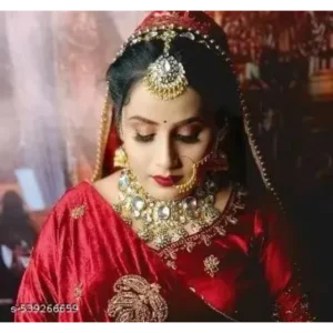 Gold Plated Fancy Jewellery Set with Polki Stones