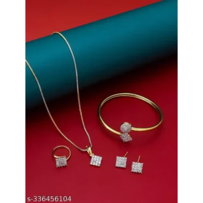 Twinkling Gold Plated Pendant Chain for Girls & Women