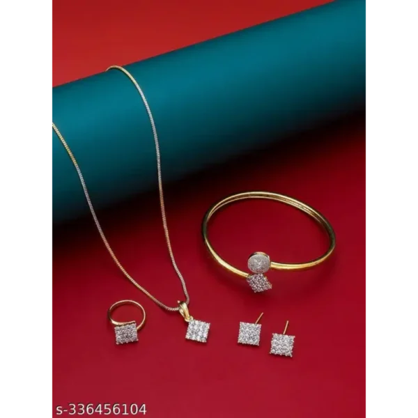 Twinkling Gold Plated Pendant Chain for Girls & Women