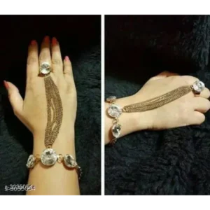 Beautiful Copper Hathful Bracelet for Women – Stone Work Jewellery