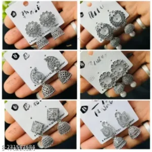Silver Plated Earrings Combo of 6 – Budget-Friendly Set