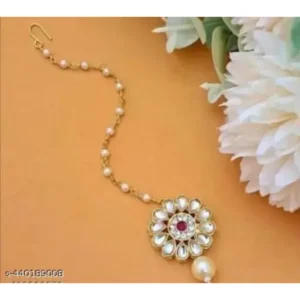 Elite Charming Maangtika – AD Stone Chaand Tikka Glam