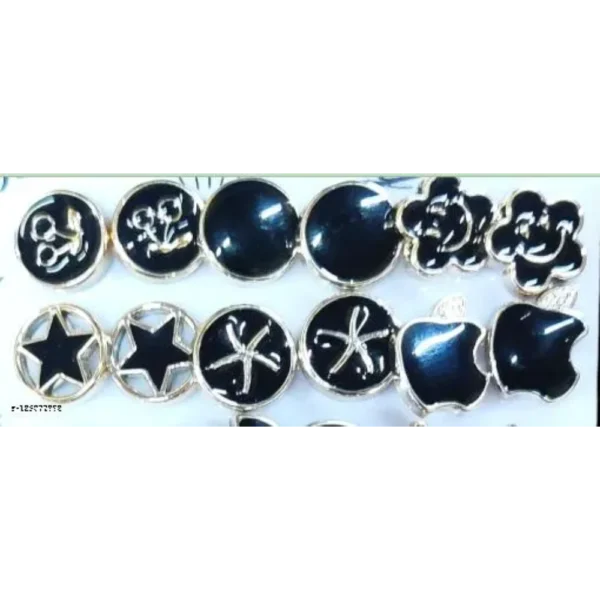Trendy Back Stud Earrings Combo – Pack of 24 Pairs (Gold Plated)