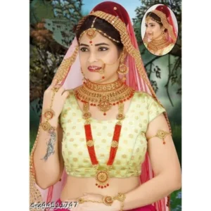 Bridal Dulhan Red Set with Gold Plated Kundan Work