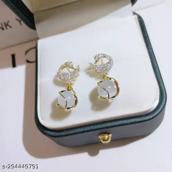 Korean Drop Earrings for Girls & Women – Gold Plated