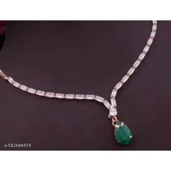 Silver Necklace & American Diamond Jewellery Set for Women