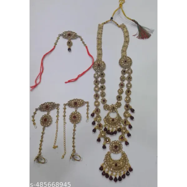Golden Maroon Kundan Dulhan Set – Full Bridal Jewellery by Shiv Shakti