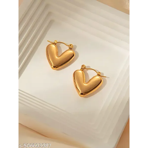 Valentine Love Gold Plated Heart Earrings – Gift for Her