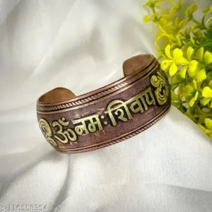 Om Namah Shivay Copper Adjustable Kada for Men & Boys