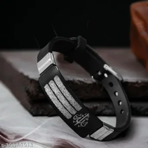 Religious Allah Prayer Black Silicone Bracelet for Men & Women