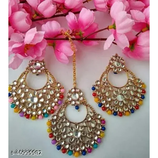 Twinkling Multicolor Matha Patti Maangtika – Wedding Party Glam