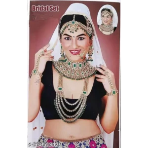 Feminine Elegant Bridal J-Set – Gold Plated AD Jewellery