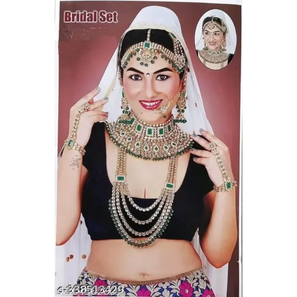 Feminine Elegant Bridal J-Set – Gold Plated AD Jewellery