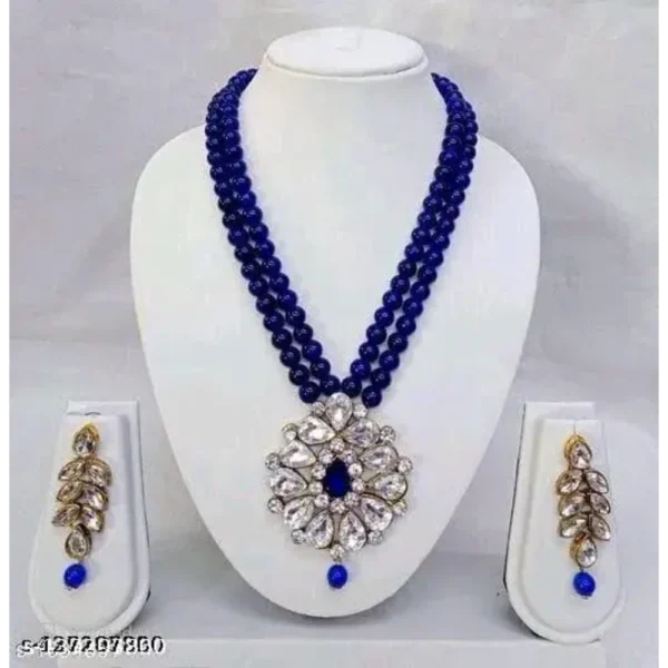 Long Pendal Jewellery Set | Gold Plated CZ Necklace & Earrings