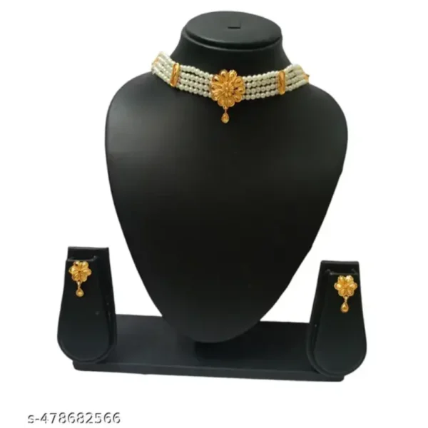 Elite Bejeweled Women Necklaces | Gold Plated Choker with Earrings