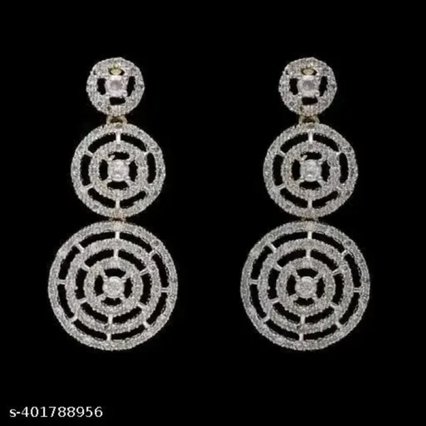 Elite American Diamond Jewellery Set – Silver Plated Shine