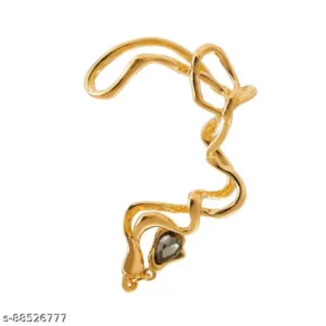 Trendy Snake Irregular Clip Earring – Gold Drop Statement