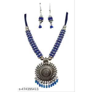 Tribal Oxidised Cotton Thread Necklace Set – Vandu Jewellery