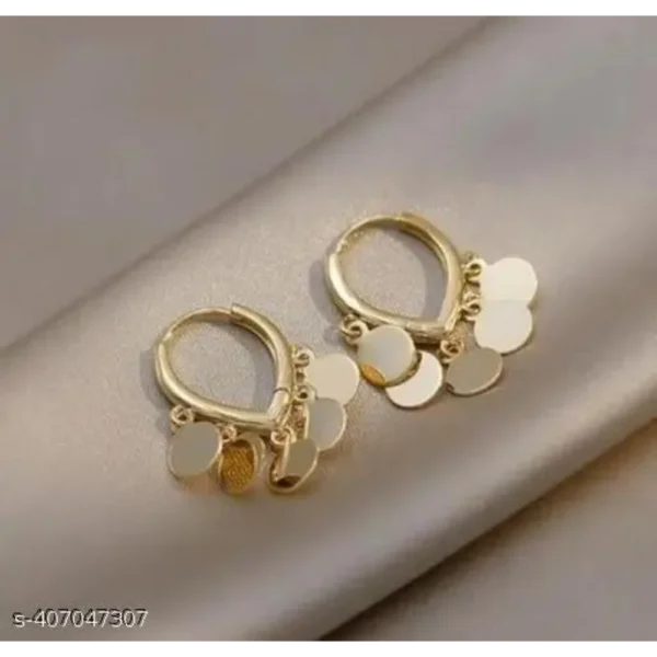 Korean Gold Plated Stylish Stud Earrings – Trendy & Lightweight