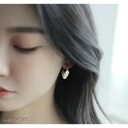 Korean Gold Plated Stylish Stud Earrings – Trendy & Lightweight