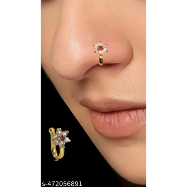 Rosegold Plated Nosepin Combo | Stylish Clip-On Nose Rings
