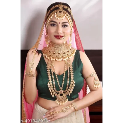 Alloy Gold Plated Golden Dulhan Set for Women