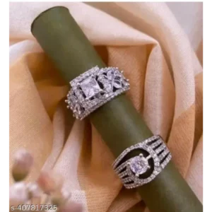 AD Chunky Rings Set – Twinkling Silver Finger Style