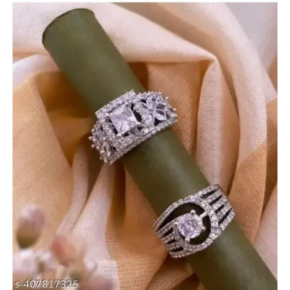 AD Chunky Rings Set – Twinkling Silver Finger Style