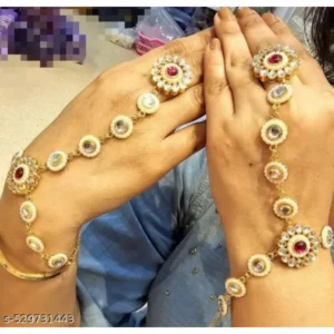 Trending Rajesthani Rajwadi Kundan Bracelet Hath Phool