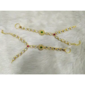 Elegant Gold Plated Hath Phool – Traditional & Adjustable