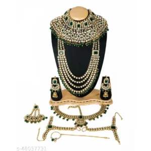 Gold Plated Kundan Dulhan Bridal Jewellery Set for Women