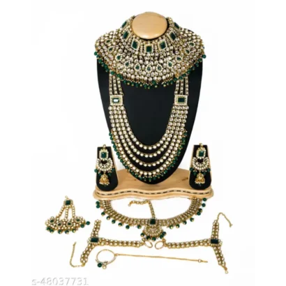 Gold Plated Kundan Dulhan Bridal Jewellery Set for Women