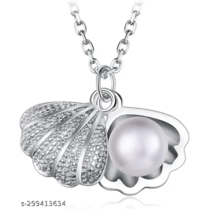 Mermaid Pearl Sea Shell Pendant Necklace for Girls