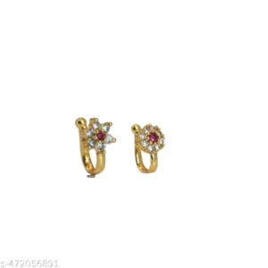 Rosegold Plated Nosepin Combo | Stylish Clip-On Nose Rings