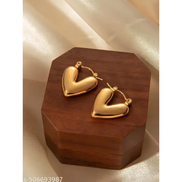 Valentine Love Gold Plated Heart Earrings – Gift for Her