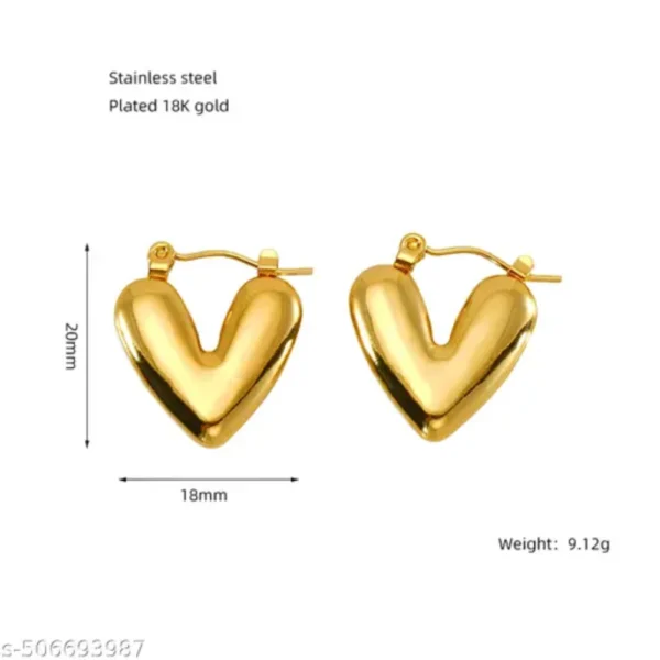 Valentine Love Gold Plated Heart Earrings – Gift for Her