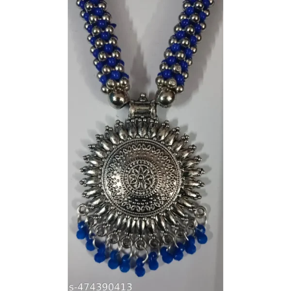 Tribal Oxidised Cotton Thread Necklace Set – Vandu Jewellery